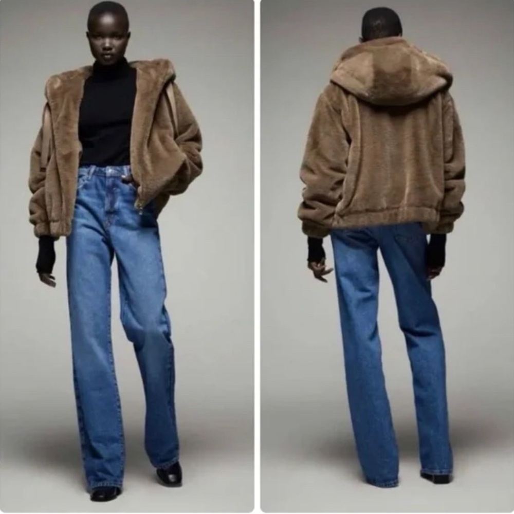 Zara Faux Fur Hooded Jacket LIKE NEW (Worn Twice)